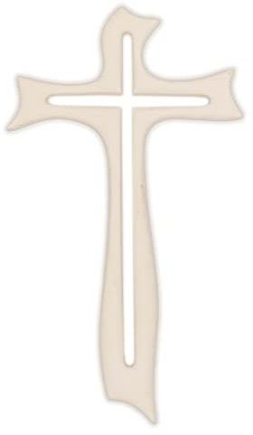 Holy Family Crocefisso Bianco Forato in Resina e Polvere di Marmo Gesù da Parete 19 cm e 34 cm/in Chiave Moderna | Unico nel Suo Genere | Prodotto Artigianale Made in Italy (19 cm)