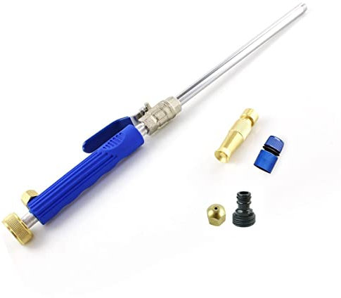 Aim Tools Hydro Jet High Pressure Power Washer Gun Car Washing Lance with 3 Spray Tips, High Pressure Hose Nozzle Attachment for Garden Window Car Washing Cleaning 171324 Blue