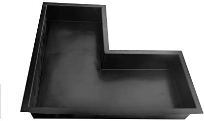 Wacredo GFK Winkelbecken 140 x 70 x 35cm Kneippbecken Teichbecken Wasserspielbecken architektonisches Wasserbecken für Wasserspiel Glasfaser (Schwarz)