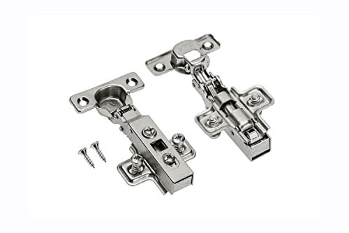 Soft Close Cabinet Hinges, 90° Inset Hinge, 10x Heavy-Duty Stainless-Steel Mount for Kitchen, Bathroom, Home Use, Slow Closing Safety Design with Mounting Brackets, X Pc. Set