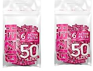 Gizeh Aktivkohlefilter - Slim Size 6mm Pink - 2 Beutel a 50 Filter = 100 Filter