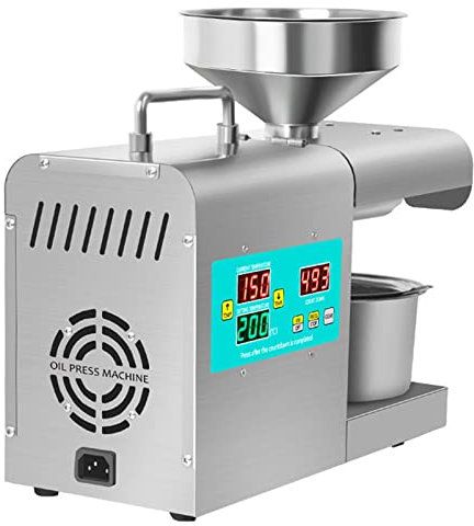820W Oil Press Machine, Automatic Commercial Oil Expeller Extractor Stainless Steel Oil Presser Pressing Mill Machine with Intelligent Control Panel for Commercial Domestic Use