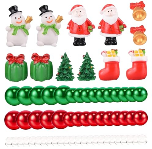 Naisicatar Weihnachtsvase -Füllstoff schwimmende Kerzenperlen Vase -Füllstoff und Verschiedene Größen Kunststoff Wasserperlen Rot weiß grüne Vase -Füllstoffe für Mittelstücke Home(6042pcs/Set)