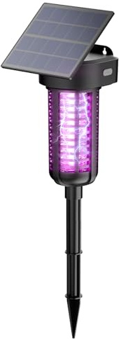 Lampe Solaire pour Insectes en Plein Air Dernière Intervention pour Moustiques Lampe d'Assassinat de Moustiques Sans Fil Rechargeable Lampe de Décoration pour Patio Jardin