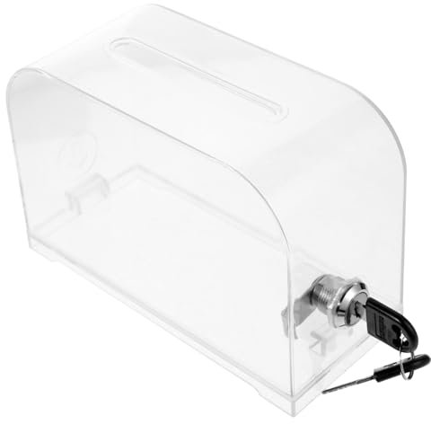 CAXUSD Visitenkarten Kasten Visitenkartenbox bitte Tombola-Los-Spinner Spendenbox aus Acryl Geschäfts Container Bürozubehör Kartenorganisator Schreibtisch Visitenkarten-Box