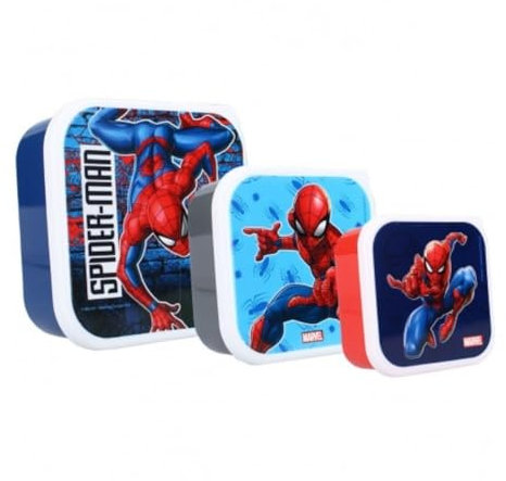 My sweety pop - lot de 3 boites a gouter - Boîte à goûter - Lunch box – Spiderman - Pour enfant - Crèche - Maternelle - Ecole - Vacances - Repas - 11,5 cm - Pour garcon- Idée Cadeau