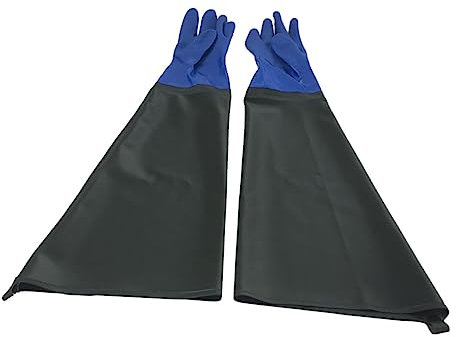 DOITOOL 1paar Chemikalienresistente Gummihandschuhe Ölbeständig Wiederverwendbare Pvc-handschuhe Für Bau Gartenarbeit Rutschfest Militärgrün