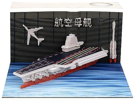 Selbstklebende Notizzettel, 3D-Haftnotizen, Flugzeugträger-Notizblöcke, 196 Blatt, Notizblöcke, Kunst-3D-Notizblock, 3D-Notizblock for Kinder/Liebhaber/Freunde/Frau/Studentengeschenke (Flugzeugträger)