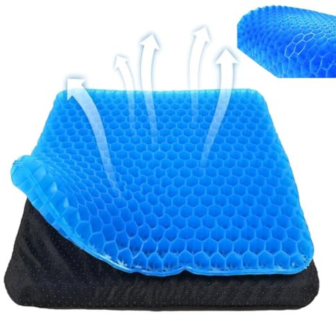 Soft Sitter Cushion, Gel Seat Cushion, Honeycomb Cushion, Cool Egg Seat Cushions, Non-Slip Thickened Breathable Seat Cushion with cloth cover, Relax Back & Sciatica,for Office Sitting Seat (45cmx45cm)