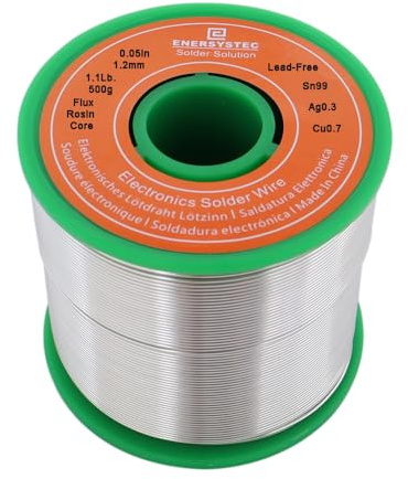 Bleifreier Lötdraht, 1,2 mm, 500 g, Kolophoniumkern, kein sauberer Lötdraht, einfach zu bedienen, ermöglicht Materialien Sn99 Ag0.3 Cu0.7 mit heller Lötverbindung, starkes Lötpad, feine Lötarbeiten