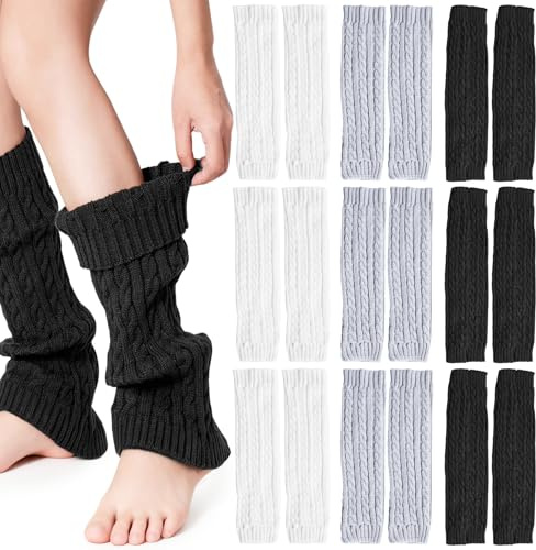 ZeiLaBang Kakadi 9 Paare Beinwärmer,Gestrickte Beinstulpen für Frauen Mädchen,Warme Beinstulpen Strick,Winterstiefelmanschetten Warme Kniewärmer,beinstulpen Damen für Winter,Strümpfe Overknees