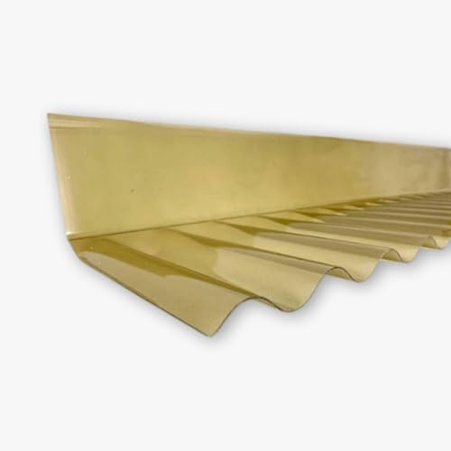 Wandanschluss für Profil Sinus Wellplatte 76/18 - PVC Bronze Breite 1100, Profilseite 245, Glatte Seite 130