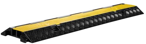 Wiltec Passe Cables à 2 canaux, 980 x 240 x 45 mm, capacité de Charge Max. 13 t, en Caoutchouc et PP, Passage protège câbles, goulotte de câblage