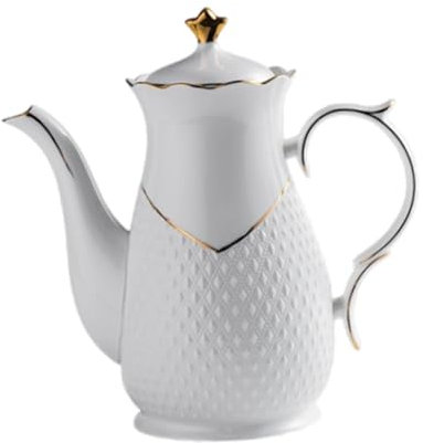 Cafetera de porcelana de 1,6 L, tetera retro con asa, elegante hervidor de agua para sala de estar, cocina, Navidad, Acción de Gracias y hora del té