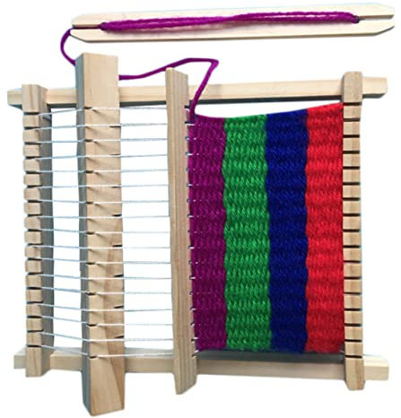 CIMAXIC Holzstrickmaschine Für Junge Mädchen DIY Webrahmen Holz Handgefertigtes Spielzeug Für Jungen Und Mädchen Fördert Kreativität Geduld Und Hand-Augen-koordination Für