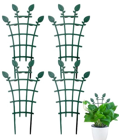 Treillis de jardin pour plantes en pot, support de pots de fleurs, treillis pour plantes grimpantes, 4 treillis de vigne grimpante empilables, supports de fleurs en pot superposés pour plantes