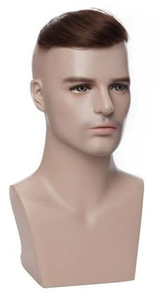 Peluquín para hombres, Peluquín de cabello humano real for hombre, de 1,5 x 7 pulgadas, con forma de V y base de poliuretano.(Bleach Blonde)