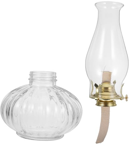 ZUNOXAZ Lámpara De Petróleo con Base De Metal Decoración De Antiguo Lámpara Queroseno