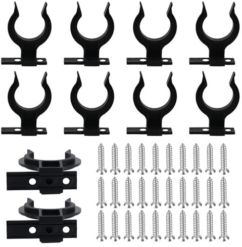 Sockelleisten Clips, 10 Stück Küchensockel Befestigung, Sockelleiste Küche mit 30 Schrauben, Sockelblende Küche, Küchen Sockelblende für 32-42mm Küchenfüße, Schwarz