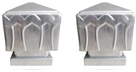 Embouts de poteau de clôture, embouts de clôture en forme de gland, couvercle de garde-corps en fer galvanisé for escalier de villa, boîte aux lettres, terrasse, quai, 2 pièces, 8 x 8 cm(8x8cm)