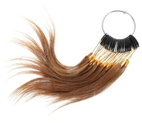 CTIRCHIU 30 Stück Echthaar Haarfarben Teststrähnen Friseursalon Farbmuster Dunkelbraun 6° Haartest für Farbprüfung Kosmetikbedarf Salonbedarf