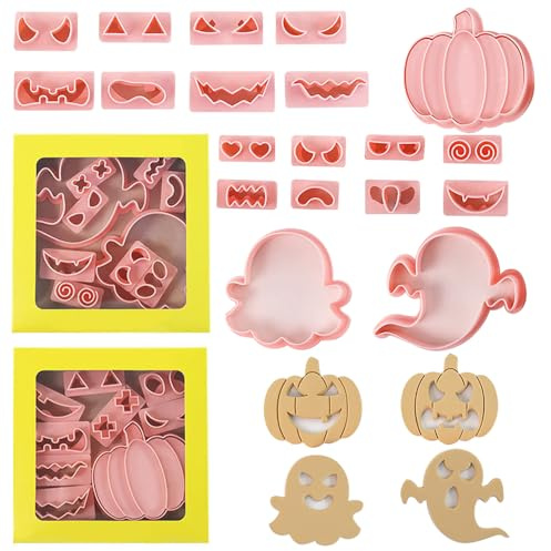 XFSRG Set di 20 Tagliabiscotti di Halloween – Zucca e Fantasma Formine per Biscotti Stampi per Biscotti Fondant e Pasticceria Fai da Te per Bambini e Famiglie