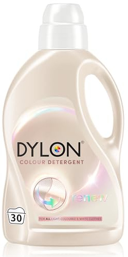 Dylon Light and White Detergent (30 WL), Liquid Laundry Detergent for all light-coloured and white clothes, Washing Detergent to Protect all light colours and Renew Fibres