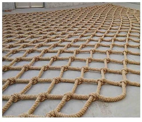 12mm Jute Hemp Rope Net Heavy Duty Natural Climbing Safety Netting Balcony Indoor & Outdoor Decor Rope Net 1㎡(15cm)