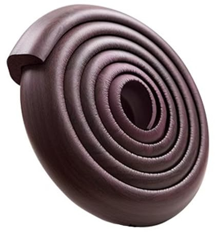 Treppenkantenprofil in Holzoptik, Treppen Rutschschutz aus Gummi, Treppenkantenprofil Selbstklebend für Treppen, Türen und Arbeitsplatten Im Innen- und Außenbereich(Brown)