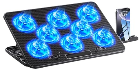 Raffreddatori ergonomici RGBs per dispositivi di gioco universali da 14-17,3 pollici migliora il trasferimento di calore Costruzione in metallo Silenti Gaming Laptop Coolers