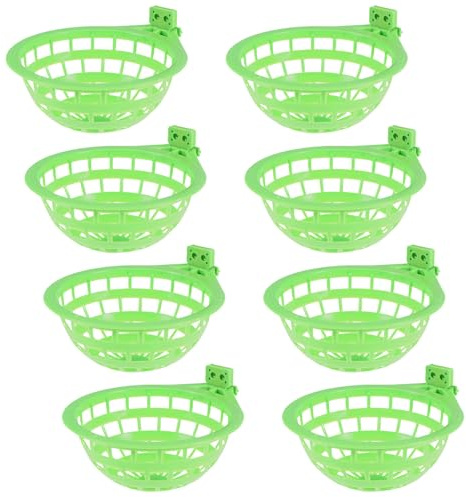 HOLIDYOYO Nido per Uccelli Ciotola Circolare Ventilata 8 Pezzi in Plastica Verde per Pappagalli e Pinzoni, per Allevamento e Voliera
