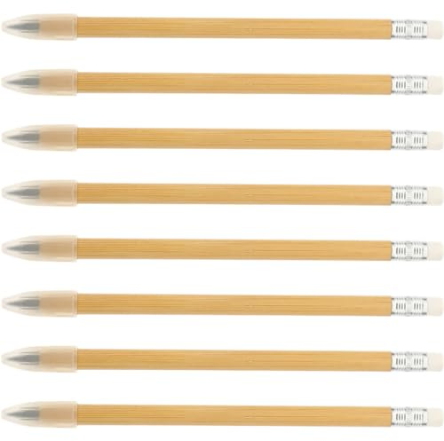 Unomor 8pcs Wood Sketch Pencils Reusable Inkless Drawing Pencils with Eraser for Writing and Art Supplies