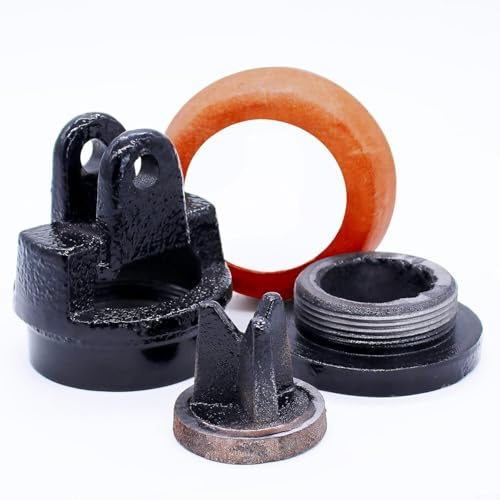 Pistone di ricambio per mano tipo 75, in ghisa con guarnizione in pelle, compatibile con pompe da giardino e fontana, lunghezza 90 mm, opzioni nero/marrone (A)