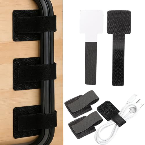 Kabelmanagement mit Klett, 50 Stück Selbstklebender Kabel Organizer 9 cm, Wiederverwendbare Kabelbinder für Schreibtisch, Kabelhalter für Büro Zuhause, Kabel Zusammenhalten an Wand oder Tisch