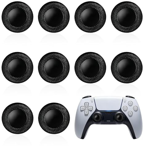 10 PCS Thumb Grips Joystick Caps Compatible with PS5/PS4 Controller, Premium Non-Slip Laser Textured Thumb Grip Caps, Wear-Resistant TPU Joystick Replacements for Enhanced Gaming Control, Black