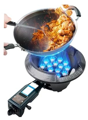 18KW Single-burner Gas Stove,18-cavity High-Efficiency Countertop,Commercial LPG/Natural Cooker,with Auto-Ignition and Flame Failure Protection(NG)
