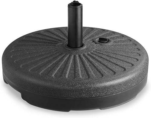 Base per Ombrellone da Giardino Rotonda – Supporto per Palo Ø 38/48 mm con Riempimento ad Acqua Fino a 28 kg, Stabile e Antiribaltamento per Patio e Balcone