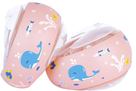 ANSTEN Brassard Piscine Enfant- Rose | Système de Sécurité Indépendant a Trois Chambres pour Enfants Poids Corporel de 15 à 30 kg et aux tours de bras de 21 à 23 cm