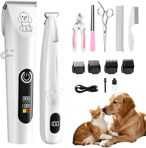 Moravon Maquina Cortar Pelo Perros, Cortapelos Profesionales Silenciosos, Ideales Para Pelaje Grueso, Para El Aseo Doméstico De Perros Y Gatos (#B)