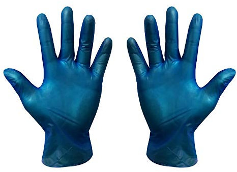 SNT Guantes Vinilo desechables multiusos en color Azul Para alimentación o lavar los platos (M)