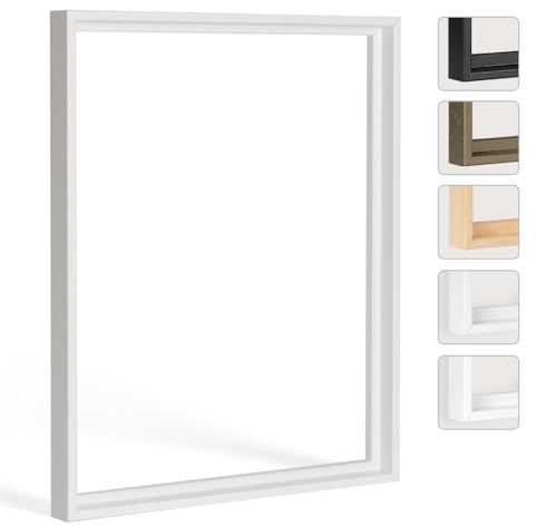 Bildershop-24 Schattenfugenrahmen Hamburg 30x40cm Weiß (gekalkt lackiert)