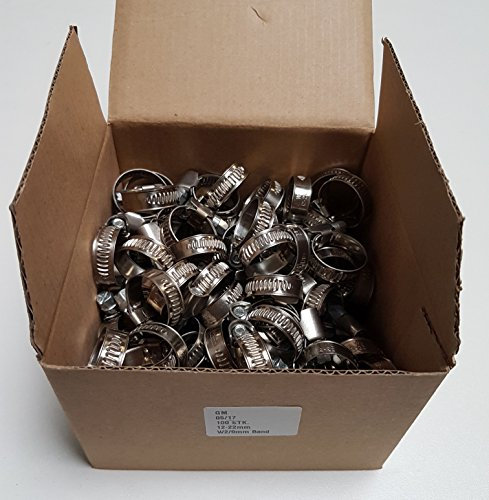 100 x Schlauchschellen Klemmschellen DIN 3017 Edelstahl W2 20-32mm