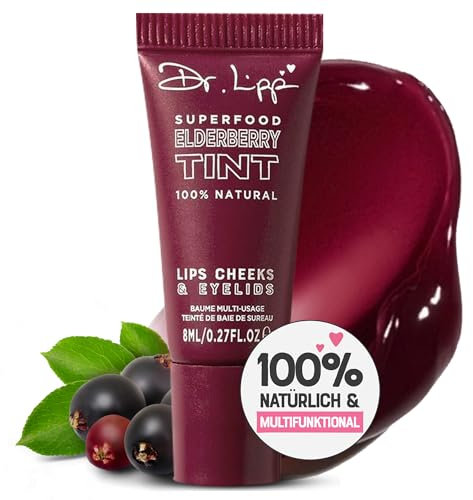 DR.LIPP, Superfood Elderberry Tint. 4-In-ONE. Lip Gloss, Lip Tint, Cheek Blush, Tinted Eye Gloss. 100% natural. 8ml.
