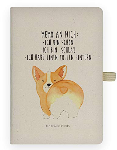 Mr. & Mrs. Panda notizbuch Corgi Po - Geschenk, Skizzenbuch, Kladde, Tagebuch, Sprüche, Hund, Adressbuch, Selbstliebe, Positiv, Journal, Spruch