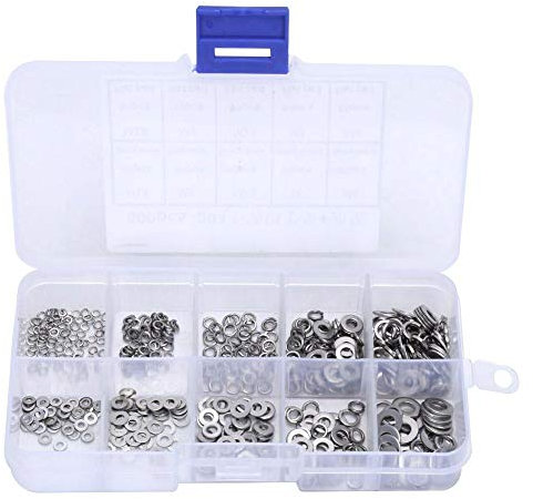 500 Stück Elastische Unterlegscheibe, M1.6 M2 M2.5 M3 M4 Unterlegscheibe & Federdichtungssatz aus Edelstahl Reibungsreduzierung, Vermeidung von Leckagen, Isolieren, Verhindern von Lockerung oder Druck