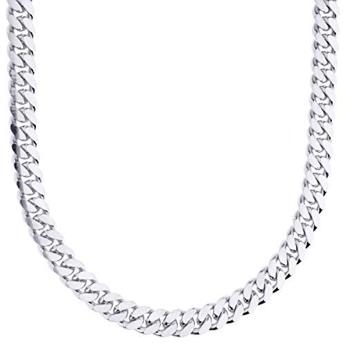 .iced-out. Sterling 925er Silber Panzerkette - MIAMI CUBAN 6mm - 90cm