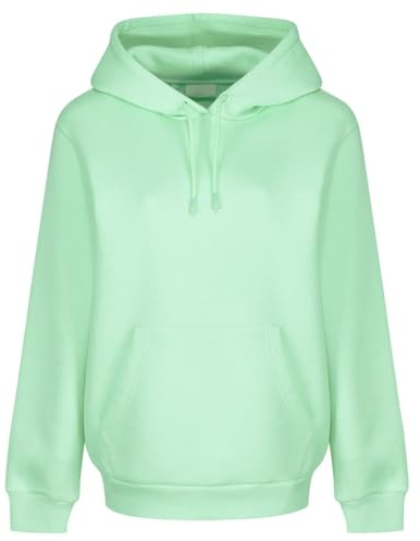 Light & Shade Sweat à Capuche Femme Fleece – Hoodie Pullover avec Poche et Cordon, Sweatshirt Confortable pour Gym Sport Loungewear et Usage Quotidien (Brumeux Jade, M)