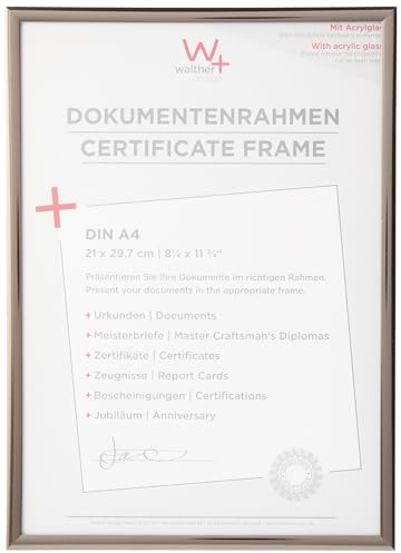 walther design Cadre photo walther design acier 21 x 29,7 cm (DIN A4) avec verre d’art, cadre en plastique New Lifestyle KVX130D