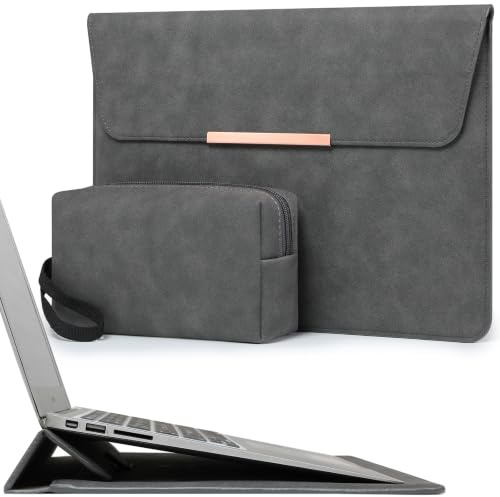 HYZUO 13,3-14 Zoll Laptop-Hülle mit Ständer für MacBook, Weltraum Grau | für MacBook Pro 14 M5-M1 A3426 A3427 2026-2021, MacBook Air/Pro 13,3, 13,8-13,5 Surface Laptop, HP Spectre X360 13/14