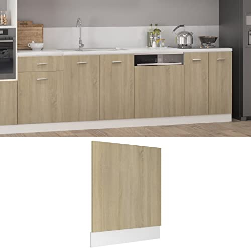homiuse Tapa para lavavajillas Sonoma-Eroble, 59,5 x 3 x 67 cm, madera, encimera de cocina, fregadero, parcialmente integrada, panel frontal para fregadero de cocina, panel frontal